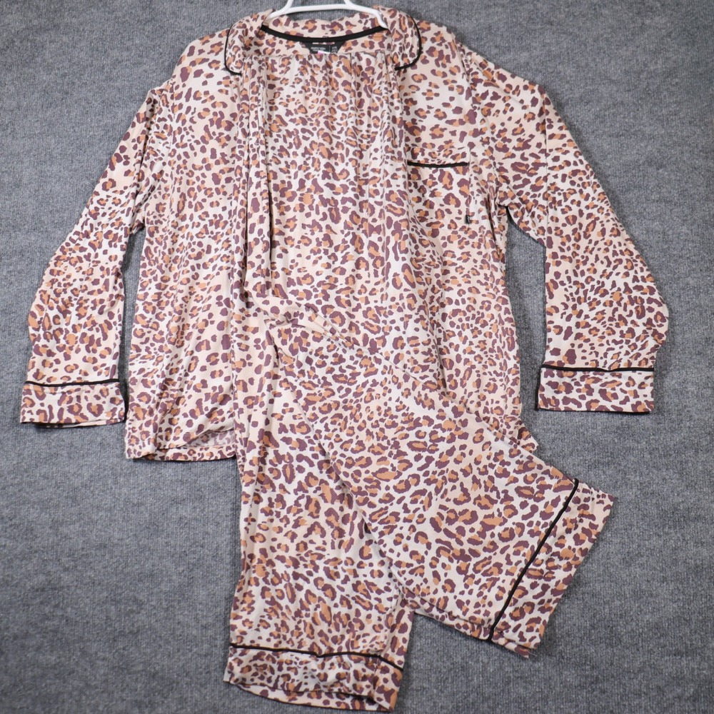 Simply Vera Lounge Set Plus XXL Pajama Cheetah Leopard PJs Button Soft Pockets